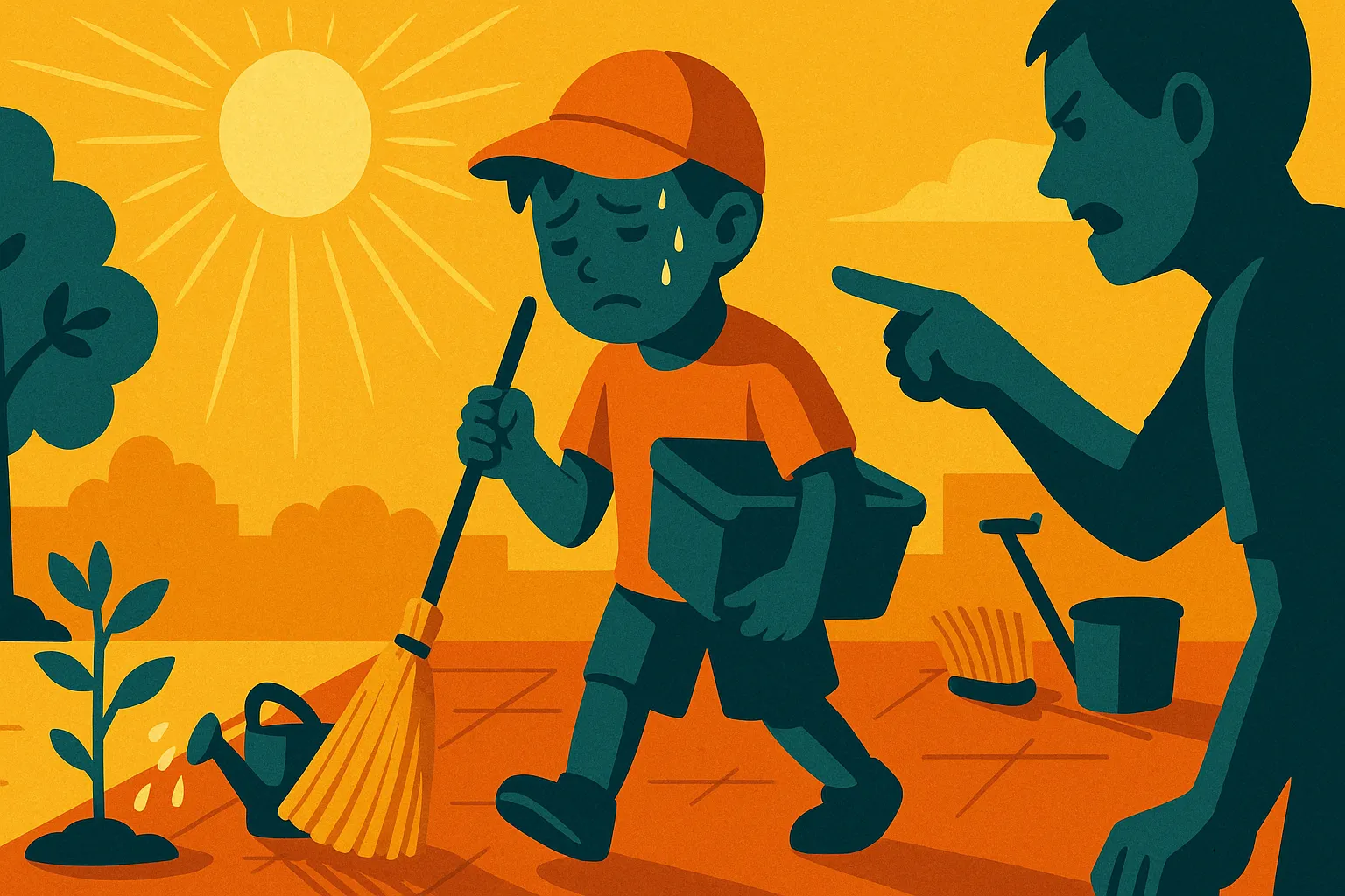 Ép con lao động quá sức