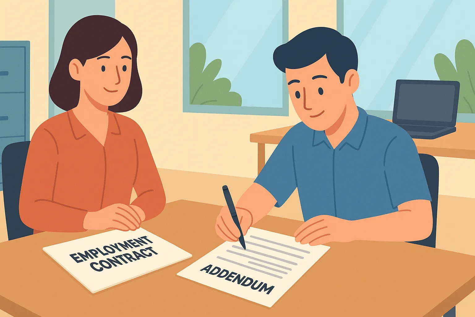 Người sử dụng lao động ký phụ lục sửa đổi thời hạn hợp đồng