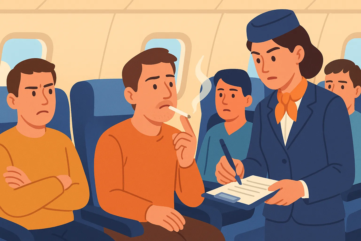 Hút thuốc lá trên máy bay bị xử phạt 