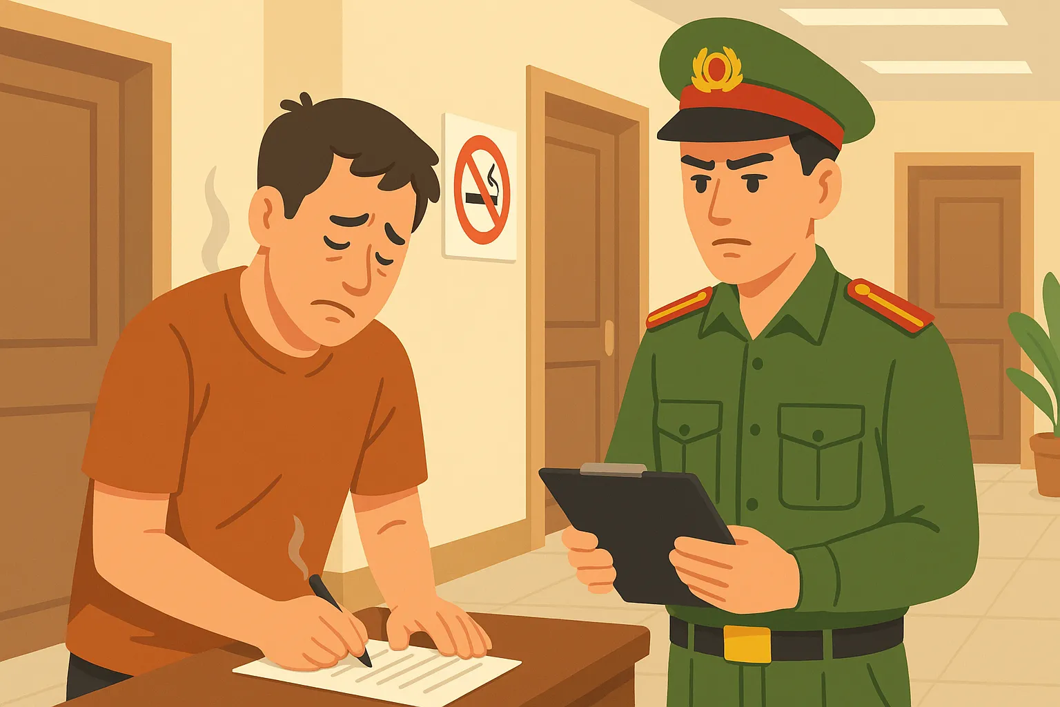 Xử phạt hút thuốc nơi làm việc 