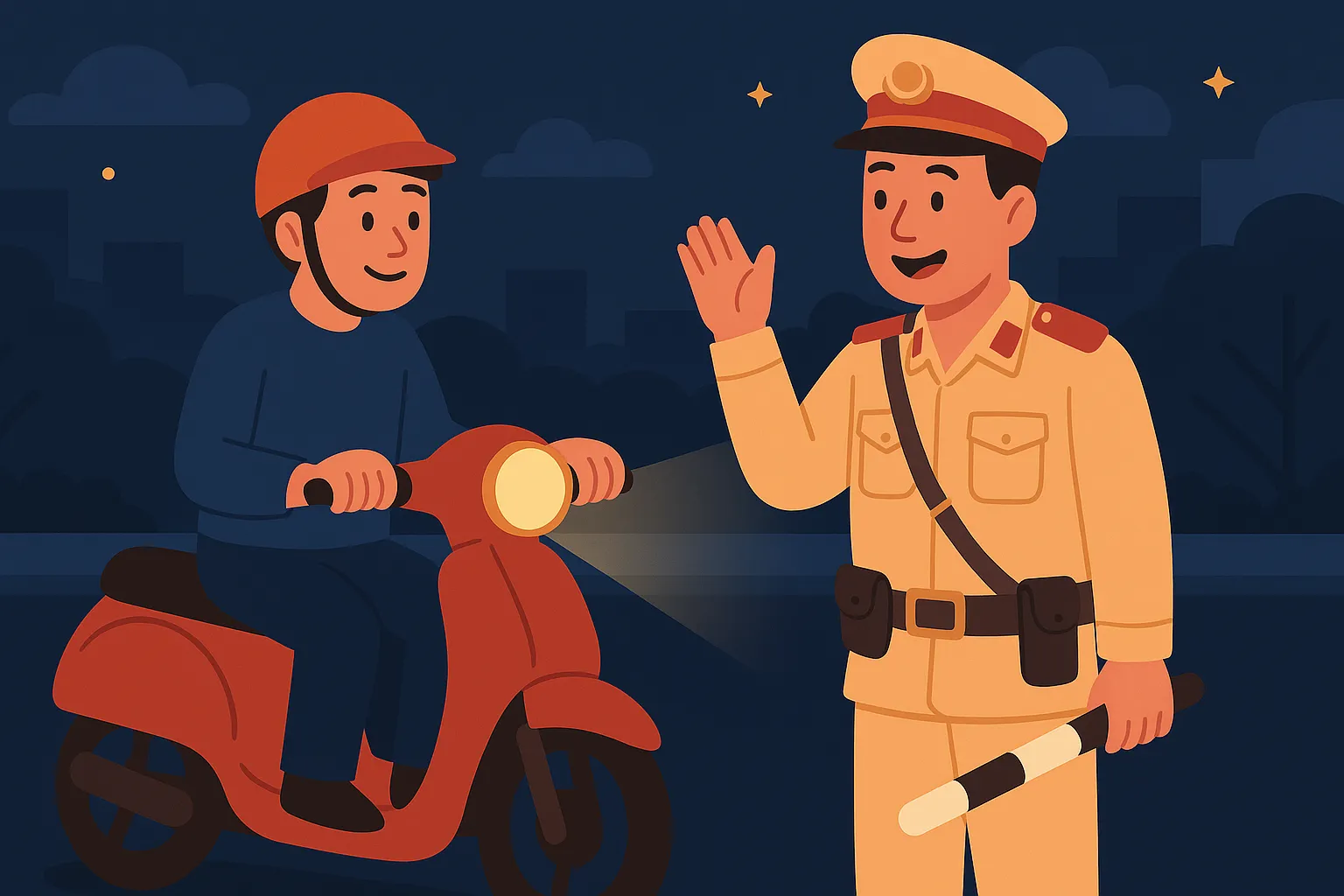 Mức phạt do hành vi không bật đèn xe trong khung giờ bắt buộc