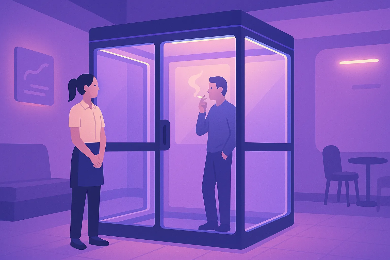 Địa điểm nào cấm hút thuốc lá trong nhà nhưng được phép bố trí nơi dành riêng cho người hút thuốc?