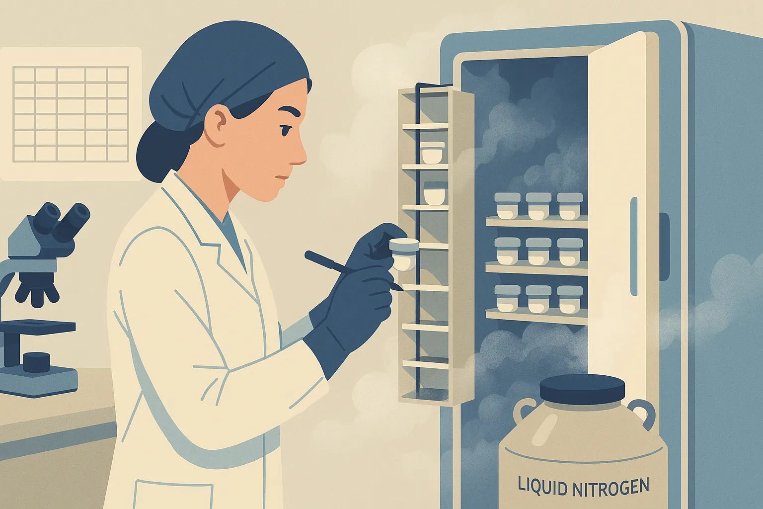 Việc giữ tinh trùng, noãn, phôi được thực hiện ở đâu?