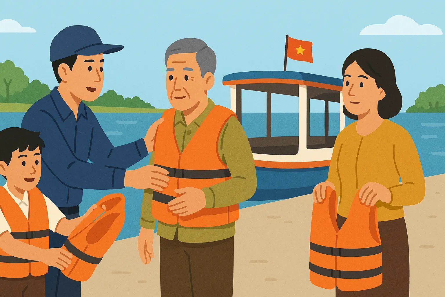 Hành khách không mặc áo phao bị xử phạt hành chính