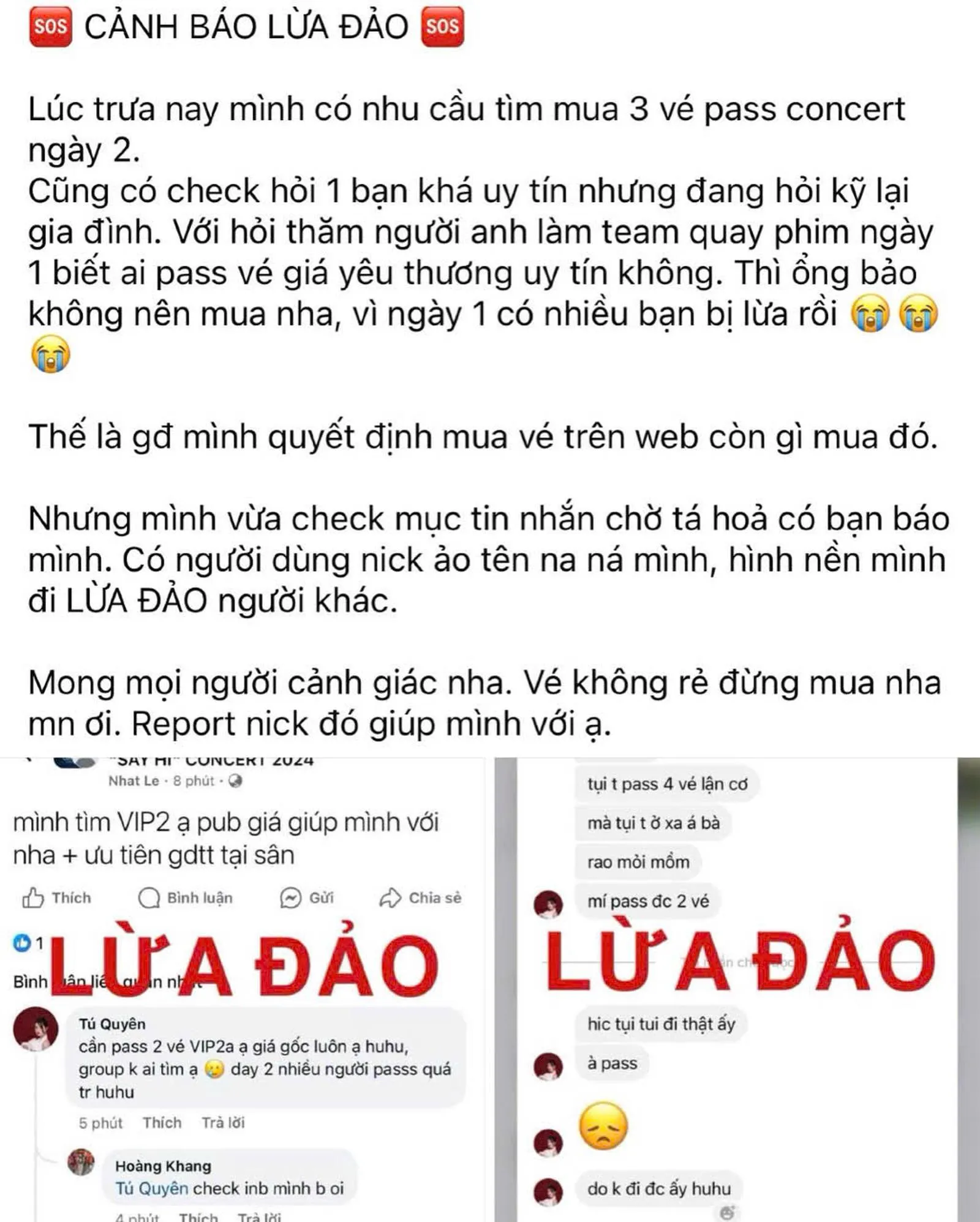 Lừa đảo scam vé Concert