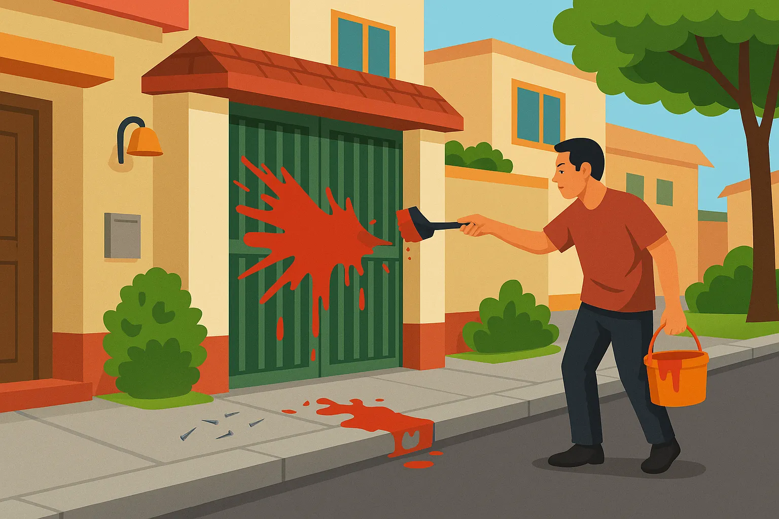 Tạt sơn nhà người khác để đòi nợ bị xử lý ra sao?