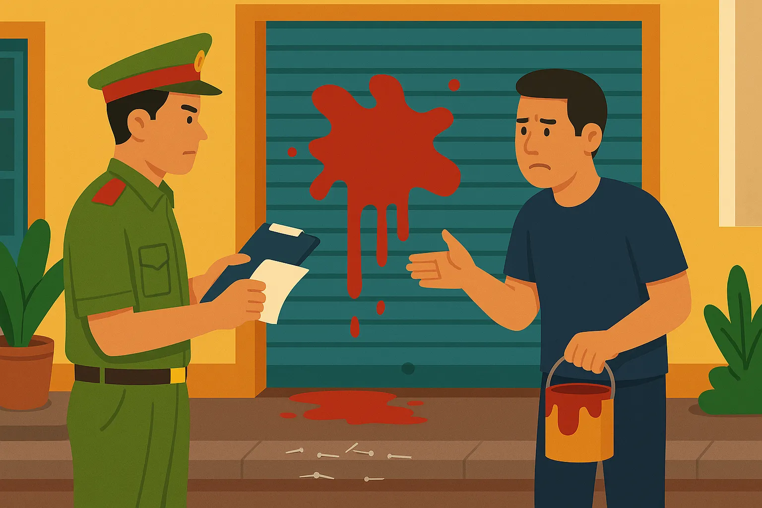 Hành vi tạt sơn đòi nợ vào nhà người khác bị xử phạt hành chính như thế nào?