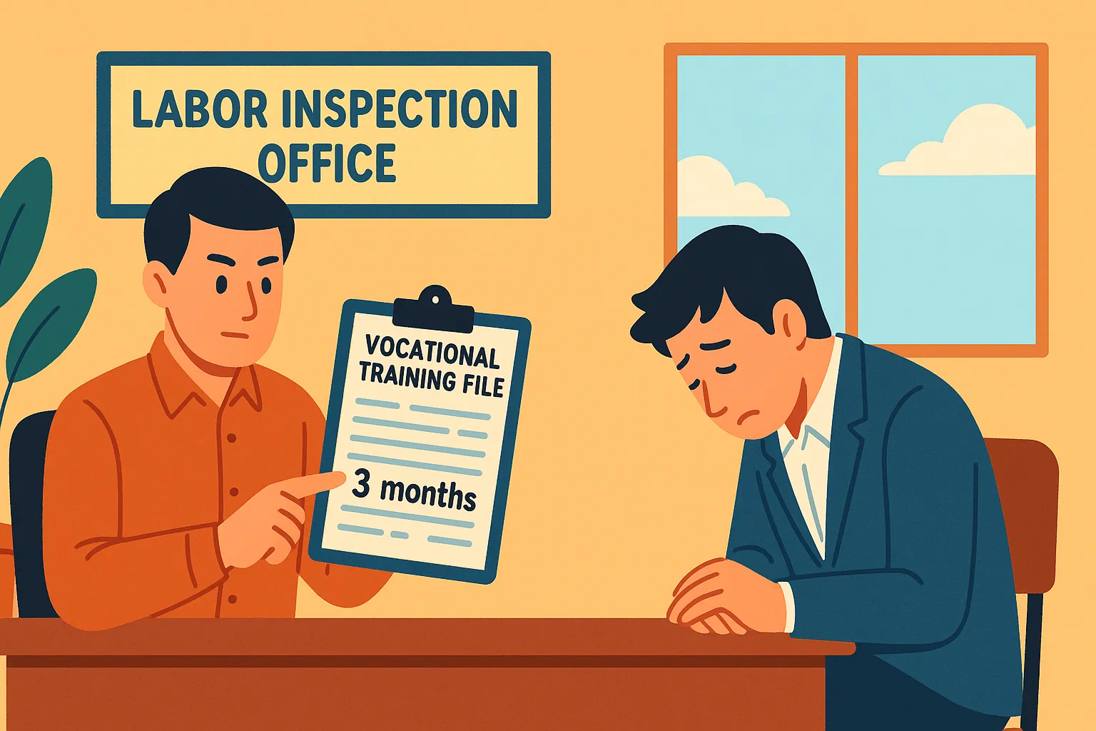 Vi phạm do cho tập nghề quá 3 tháng