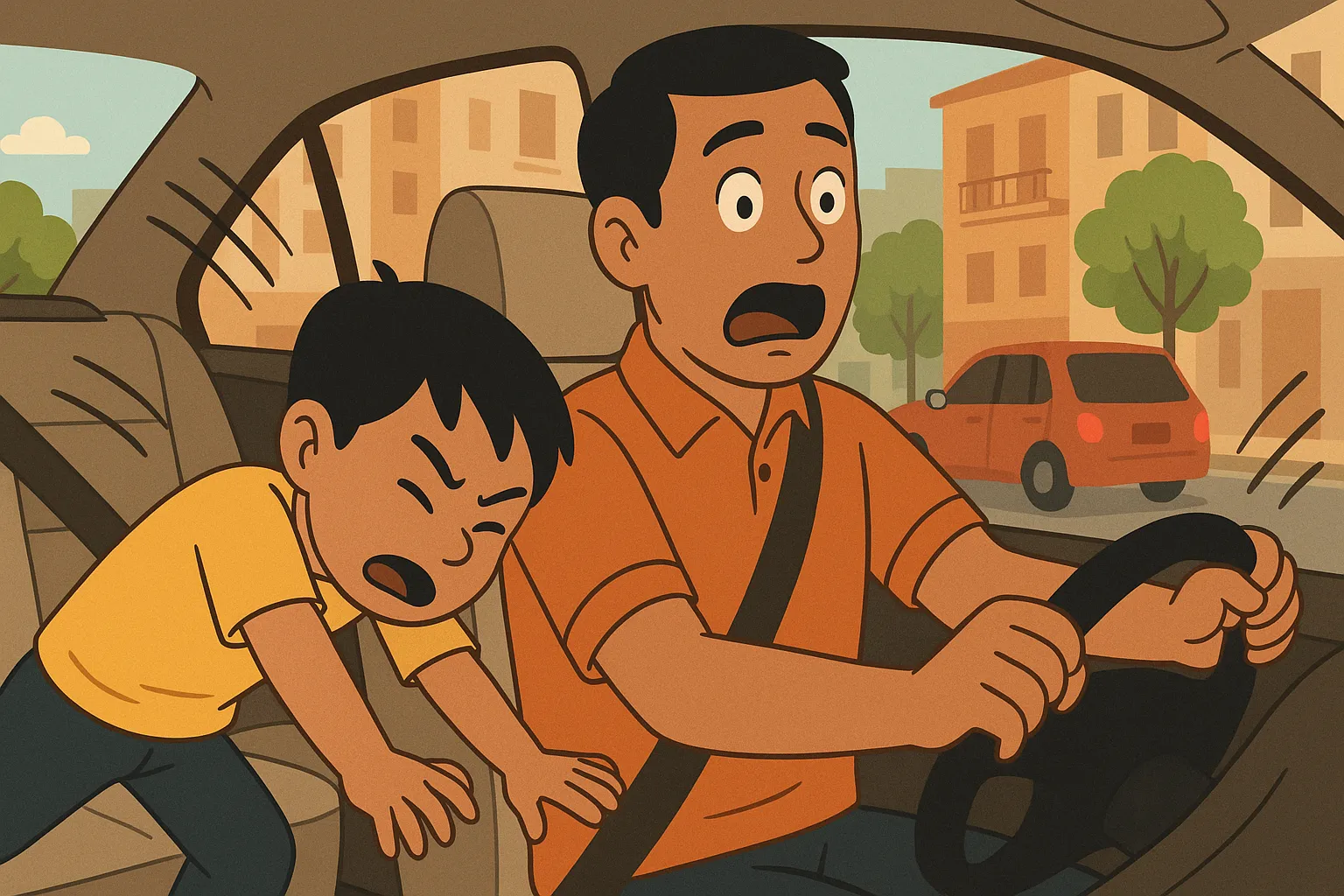 Phụ huynh để con ngồi phía trước