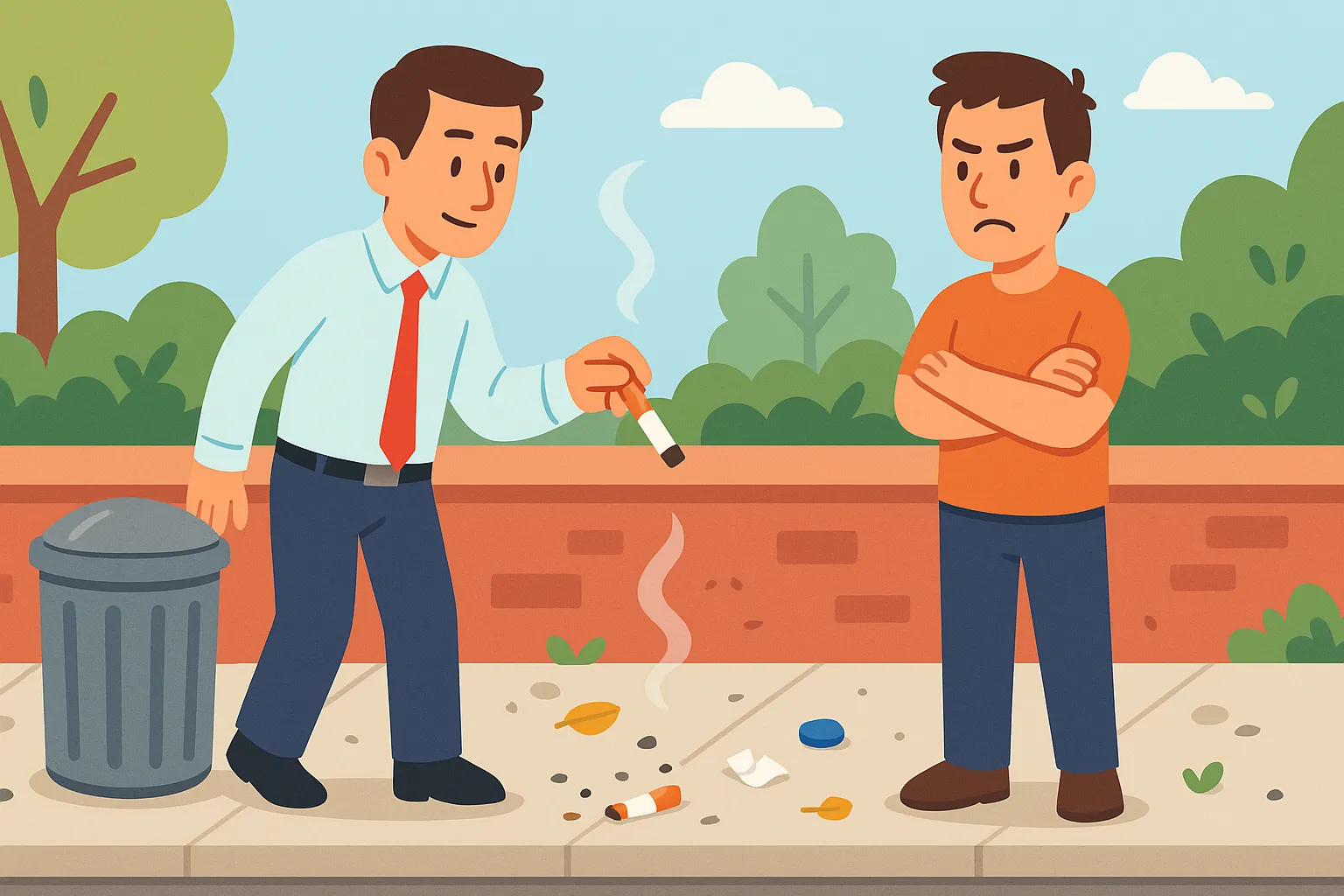 Vứt tàn thuốc bừa bãi bị xử phạt bao nhiêu?