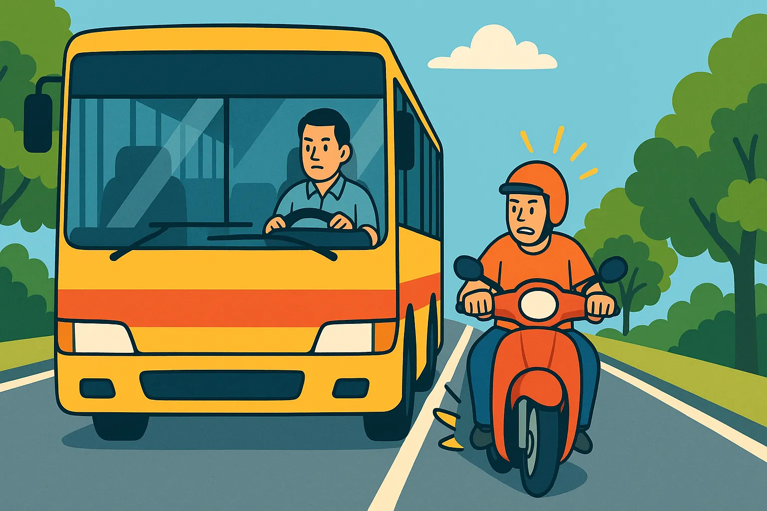 Điều khiển xe buýt lấn làn bị xử phạt như thế nào?