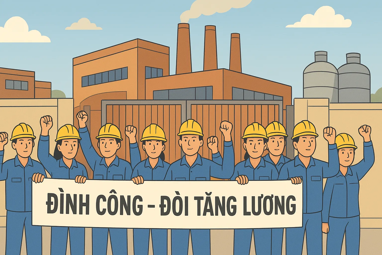 Công nhân ở Nhà máy may Bejun đình công bất hợp pháp.