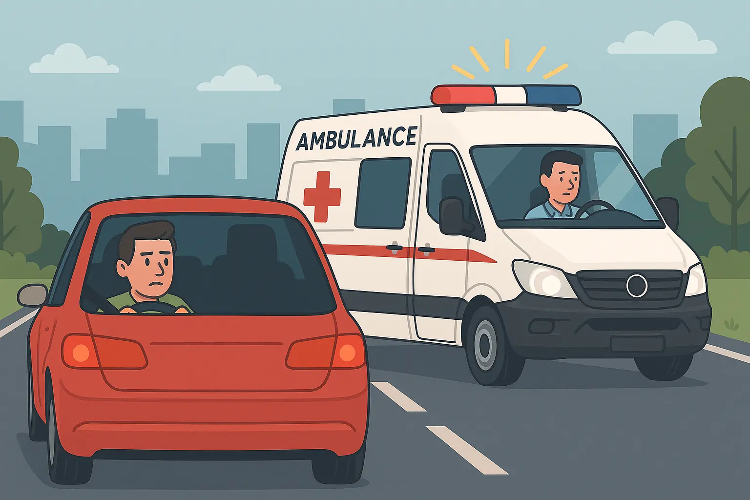 Không nhường đường cho xe cứu thương có vi phạm pháp luật ?