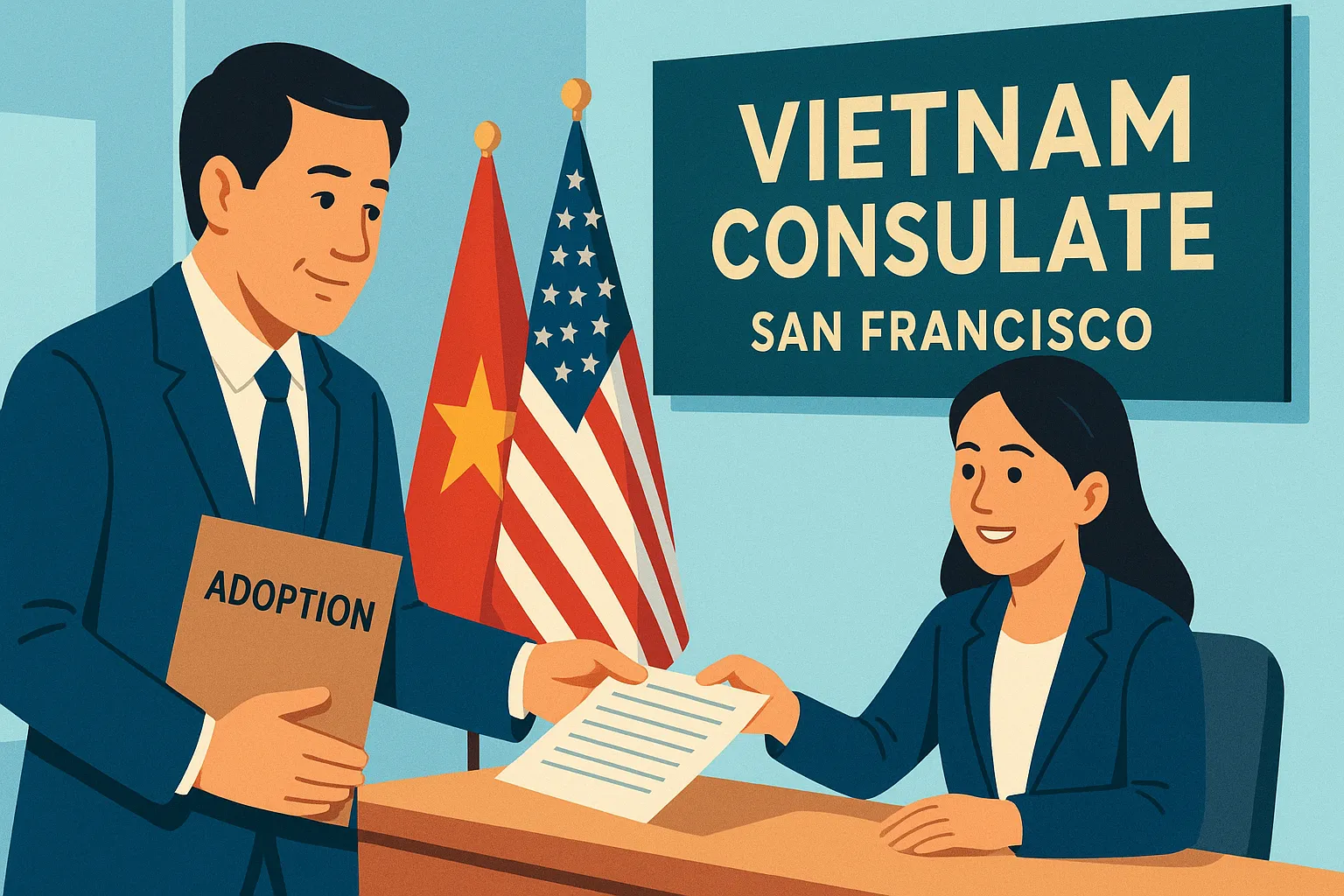 Một người Việt Nam định cư tại Mỹ xin nhận nuôi trẻ bị bỏ rơi tại Hà Nội.