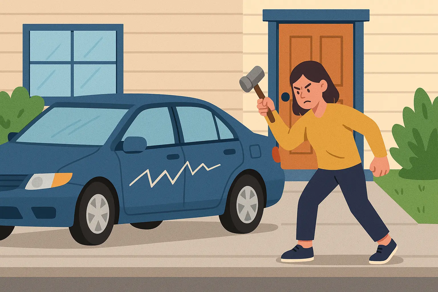 Hành vi phá hoại xe ô tô đậu trước nhà người khác có hợp pháp không?