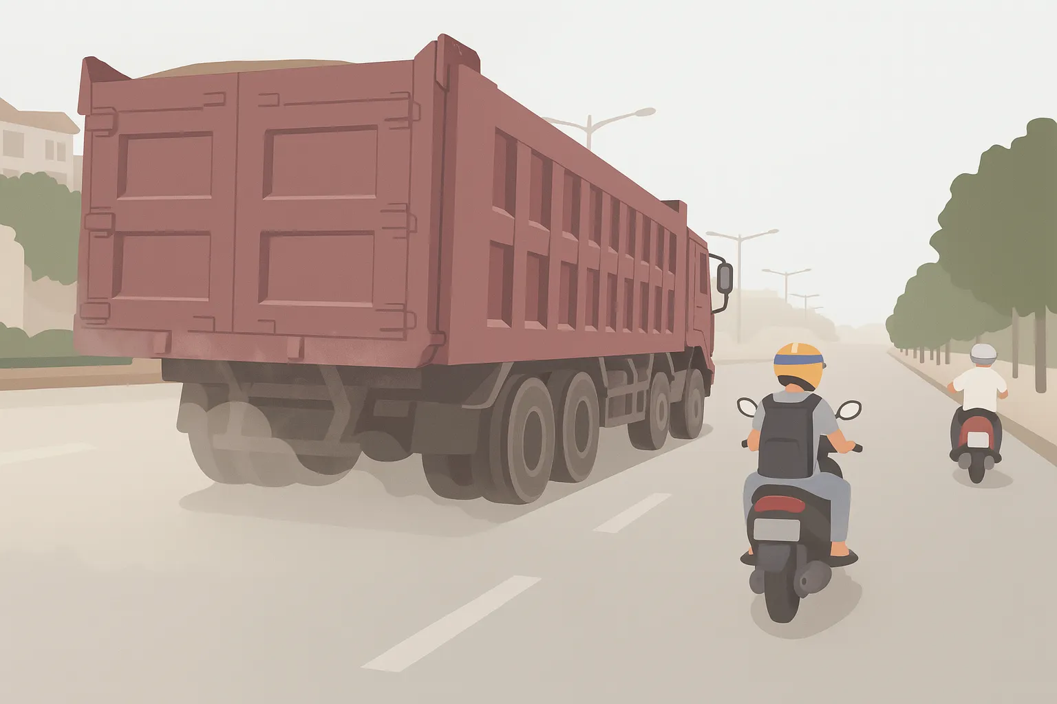 Việc che chắn khi chở vật liệu xây dựng được quy định như thế nào?