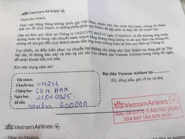 ví dụ thực tế Nếu chuyến bay bị hoãn không phải do lỗi hành khách thì hãng hàng không có trách nhiệm gì?