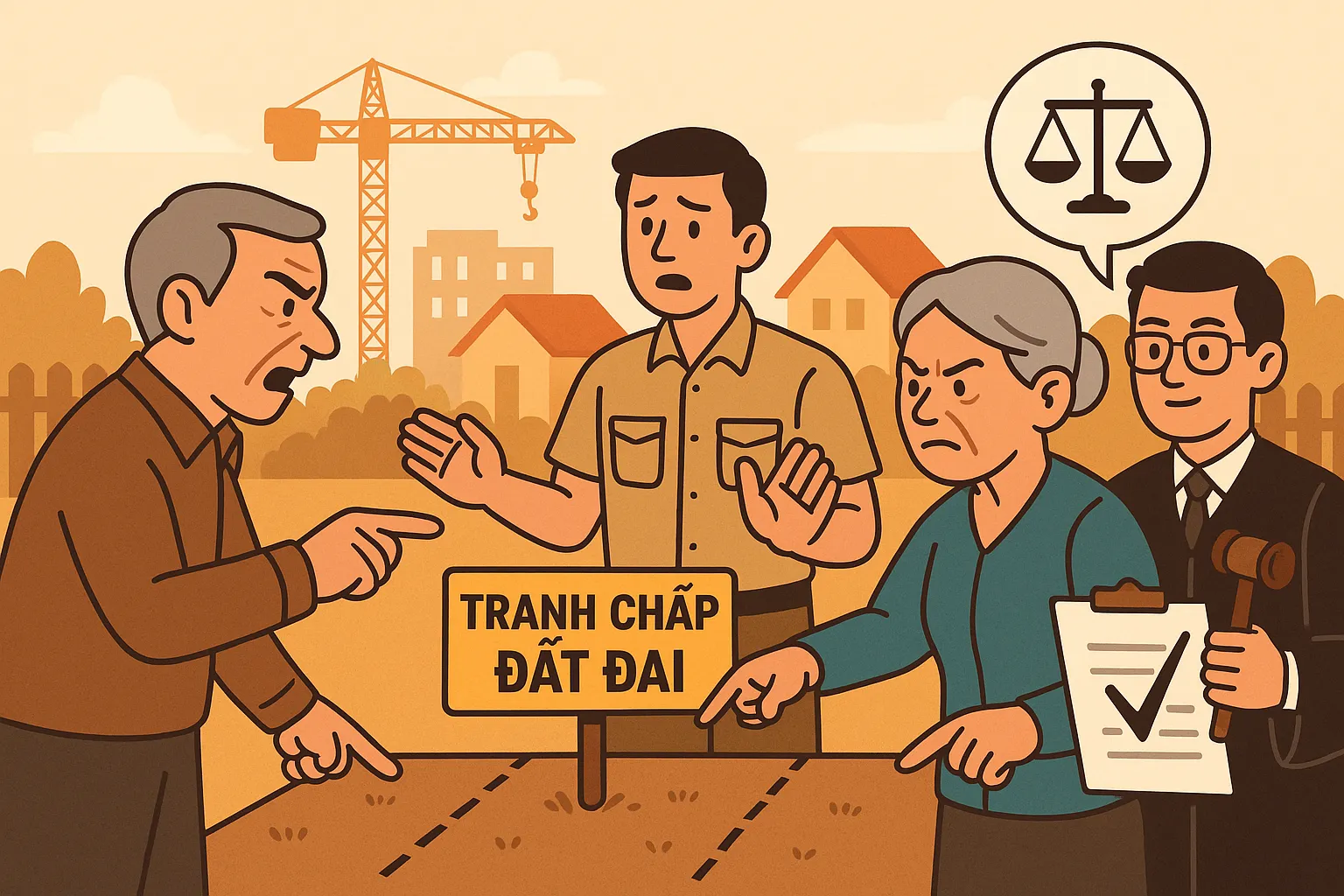 ví dụ thực tế - Các hình thức hòa giải tranh chấp đất đai?