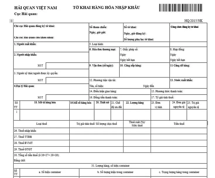 Mã KC trong phương thức thanh toán trên tờ khai hải quan có nghĩa gì?