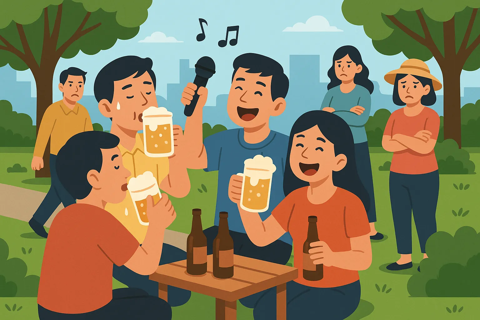 Đem rượu bia vào công viên để tụ tập ăn uống có bị xử phạt không?