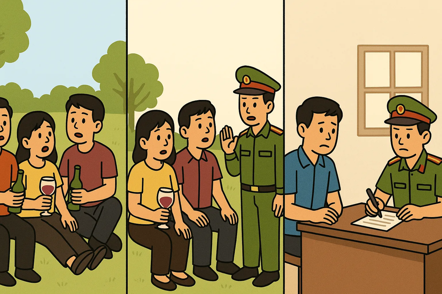 Uống rượu bia trong công viên bị phạt bao nhiêu tiền?