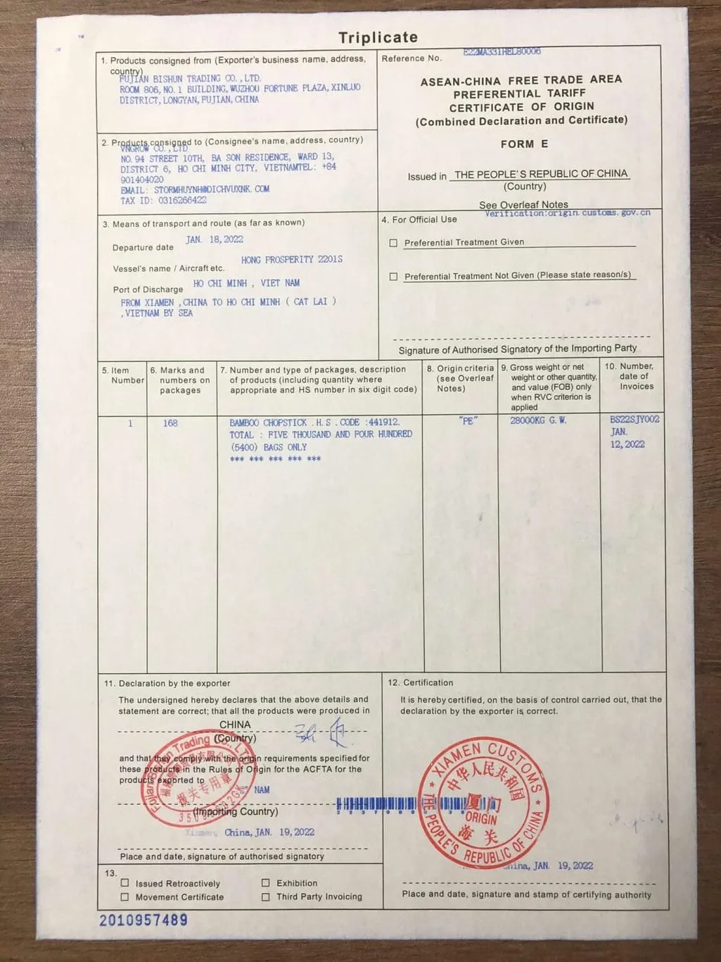 Kê khai C/O mẫu E ra sao cho đúng?