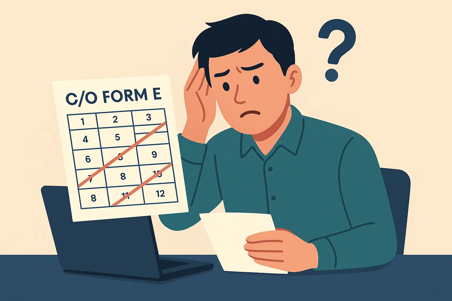 Khi phát hiện sai sót trên C/O mẫu E phải xử lý thế nào?