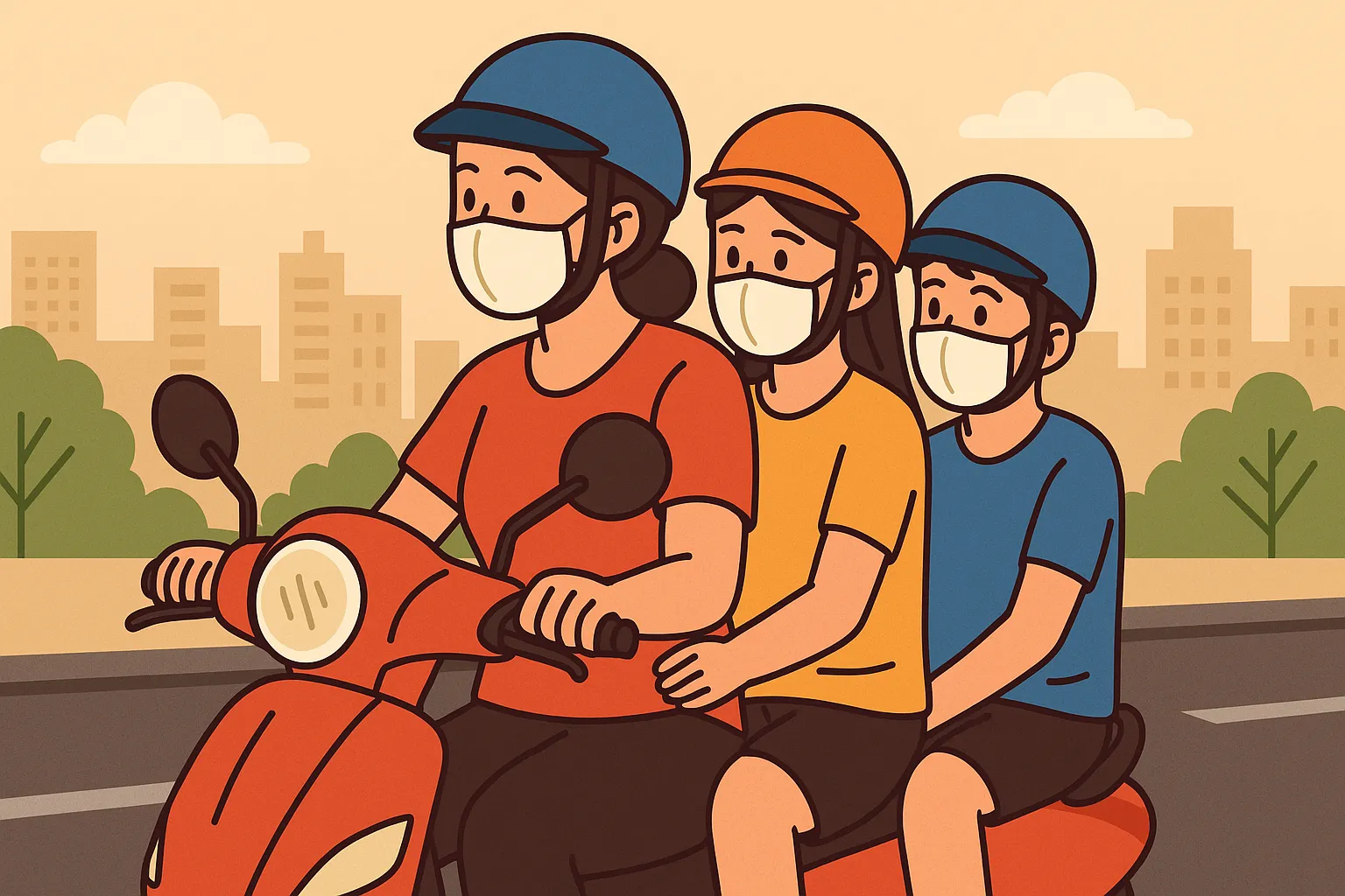 Khi nào được chở hai trẻ em trên xe máy mà không bị xử phạt?