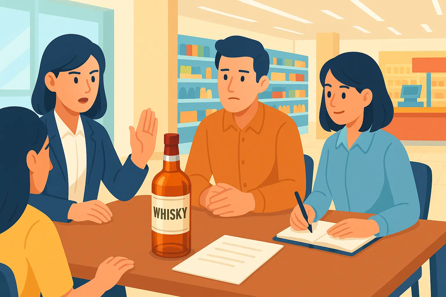 Tặng rượu mạnh trong chương trình khuyến mại tại siêu thị Minh An