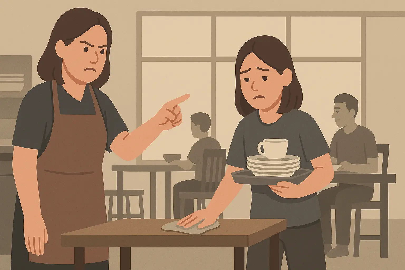 Buộc con nuôi làm việc tại quán ăn