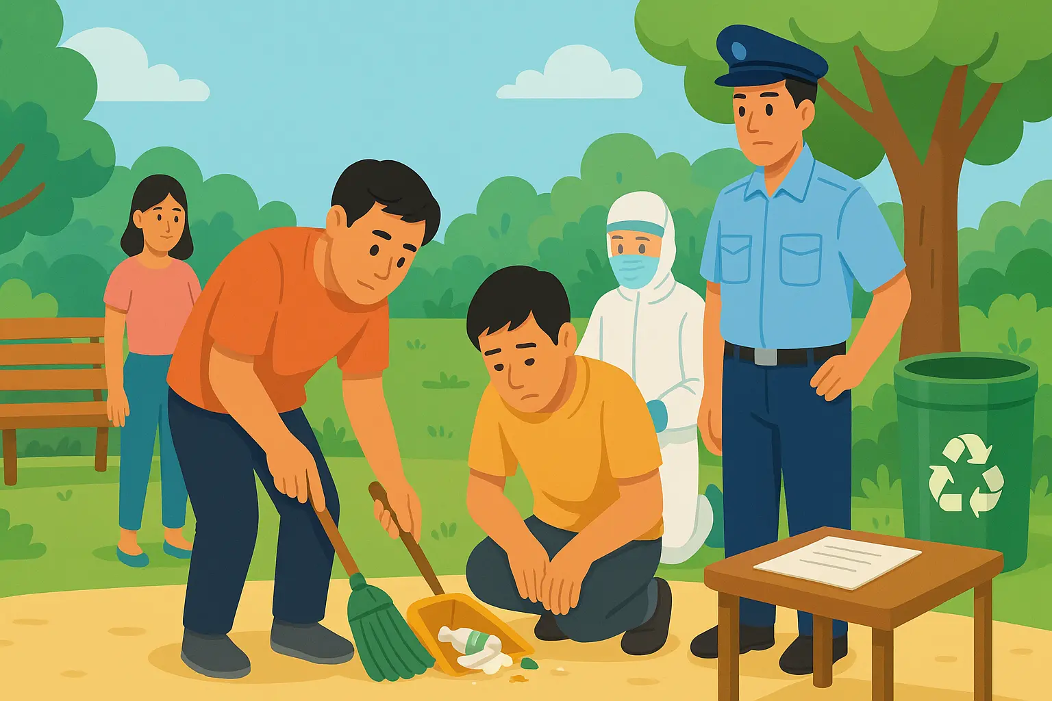 Người phóng uế bừa bãi nơi công cộng có phải thực hiện biện pháp khắc phục hậu quả nào không?