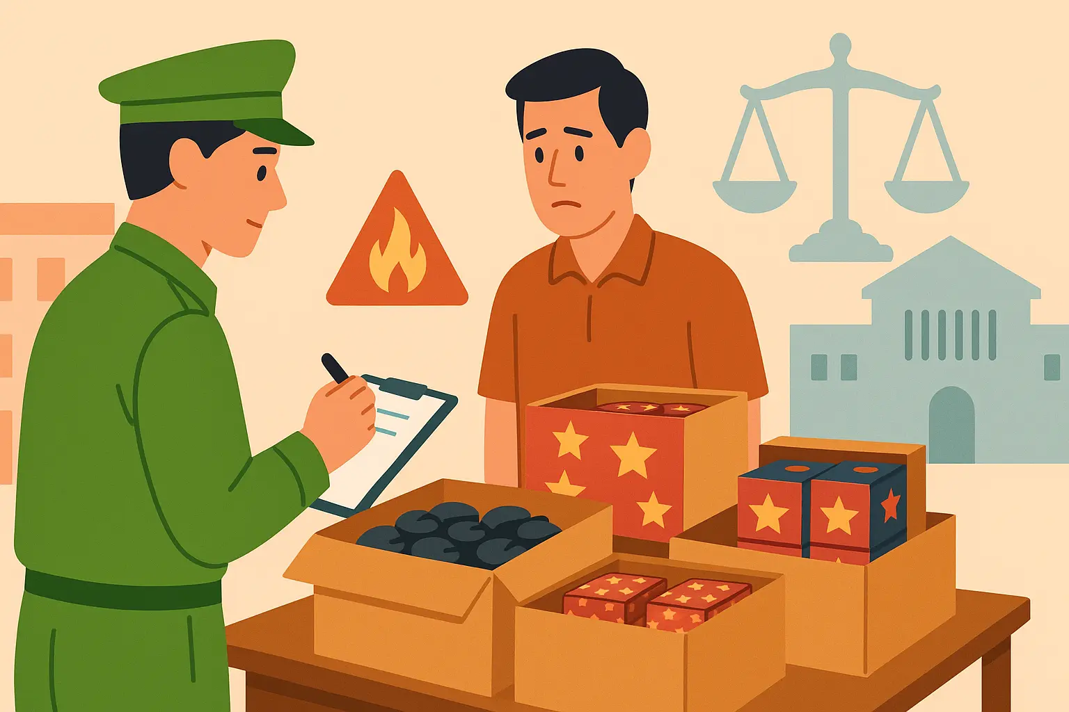 Phát hiện tàng trữ pháo nổ trong kho hàng tại Thành phố Hà Nội