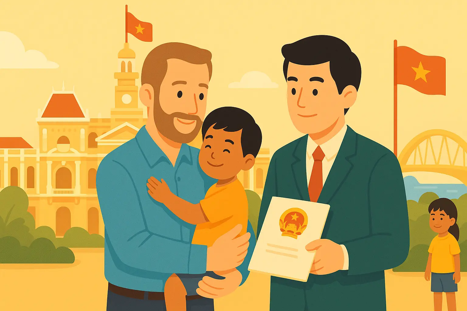Người nước ngoài đang làm việc tại TP. Hồ Chí Minh xin nhận con nuôi Việt Nam