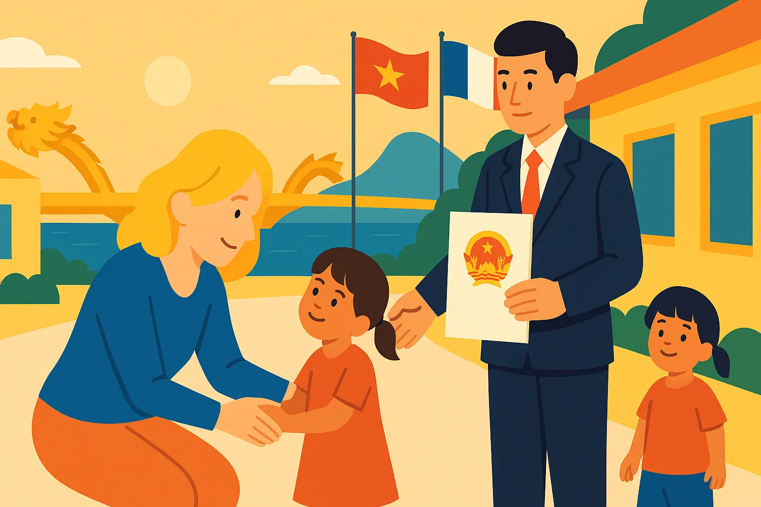 Người nước ngoài thường trú tại Pháp xin nhận con nuôi Việt Nam