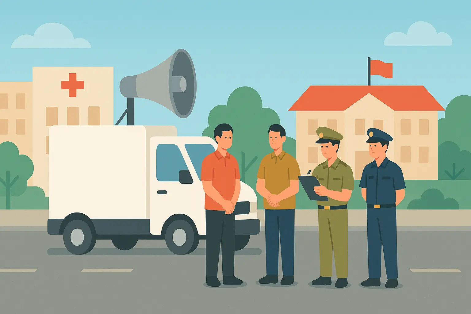 Phát loa quảng cáo di động tại khu phố trung tâm Thành phố Hà Nội