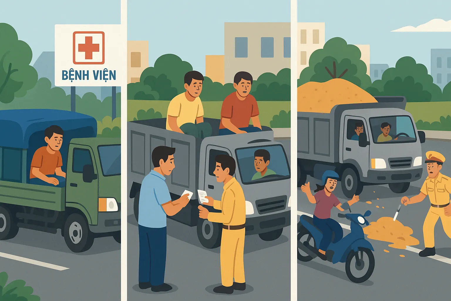 Những quy định về chở người và hàng hoá trên xe tải