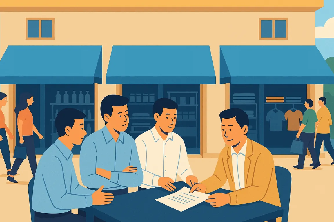 Ai là người ký và thực hiện hợp đồng thuê điểm kinh doanh tại chợ?