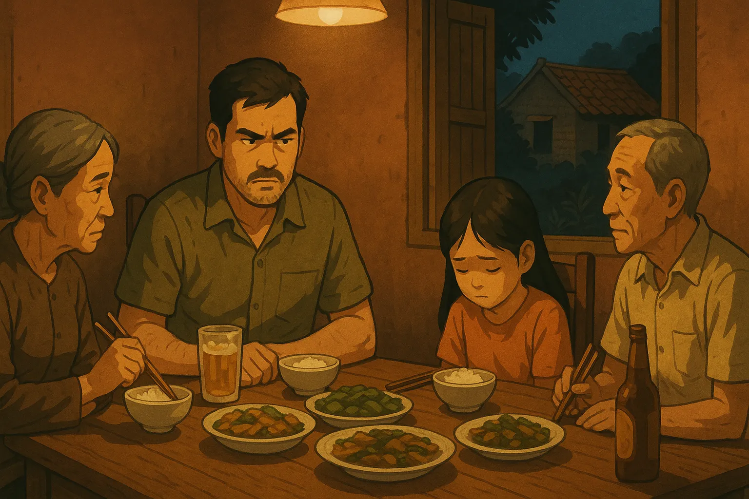 Bữa cơm gia đình và mâu thuẫn nảy sinh