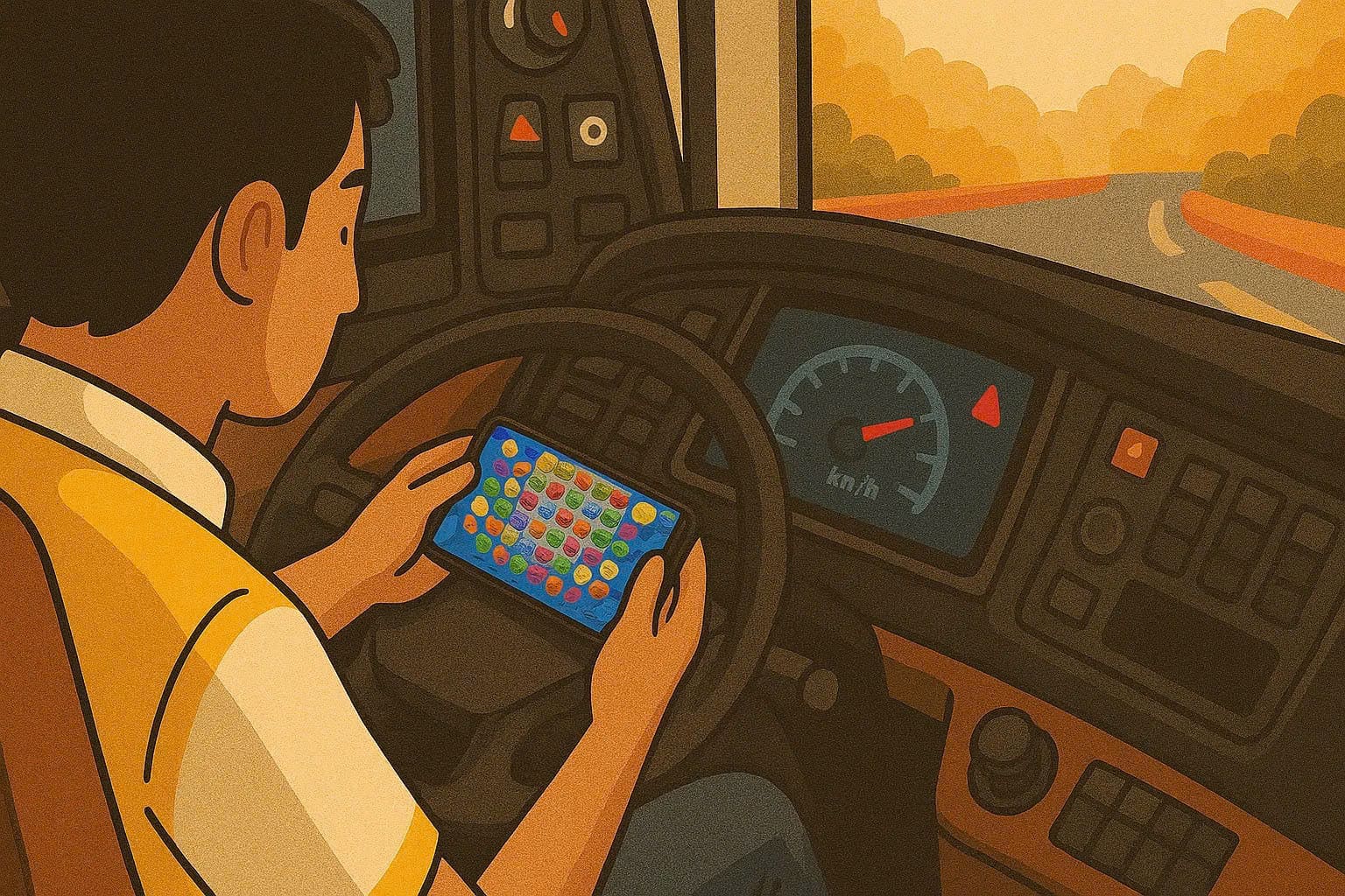 Vừa chơi game vừa lái xe ô tô bị xử phạt thế nào?