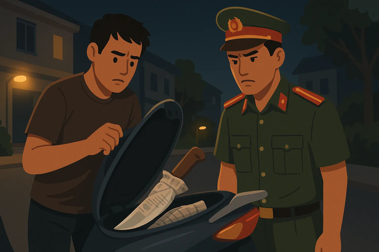 Cất giấu vũ khí thô sơ trong cốp xe máy có bị tịch thu xe không?