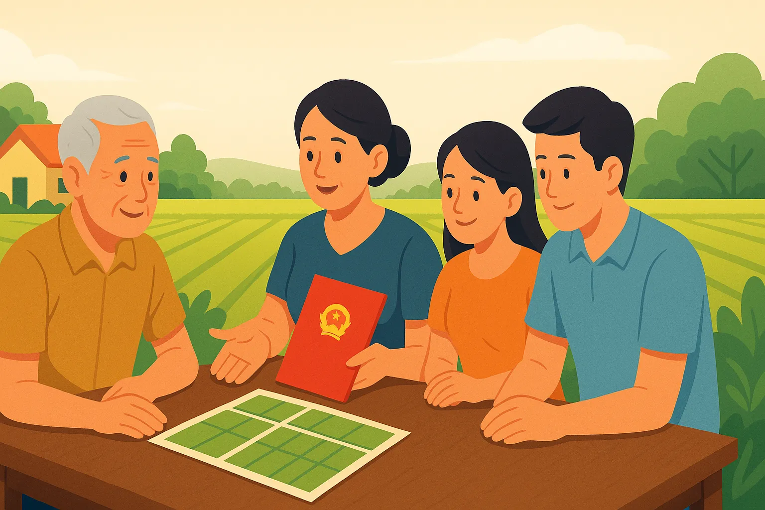 Đất nông nghiệp cấp cho hộ gia đình thì chia thừa kế như thế nào?