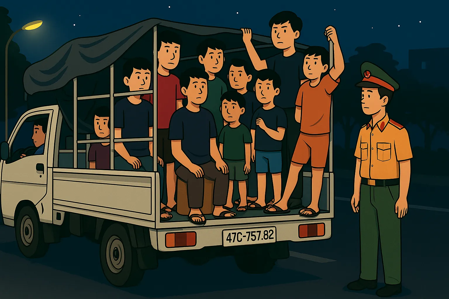 Mức phạt đối với hành vi chở người trái phép trên thùng xe là bao nhiêu?