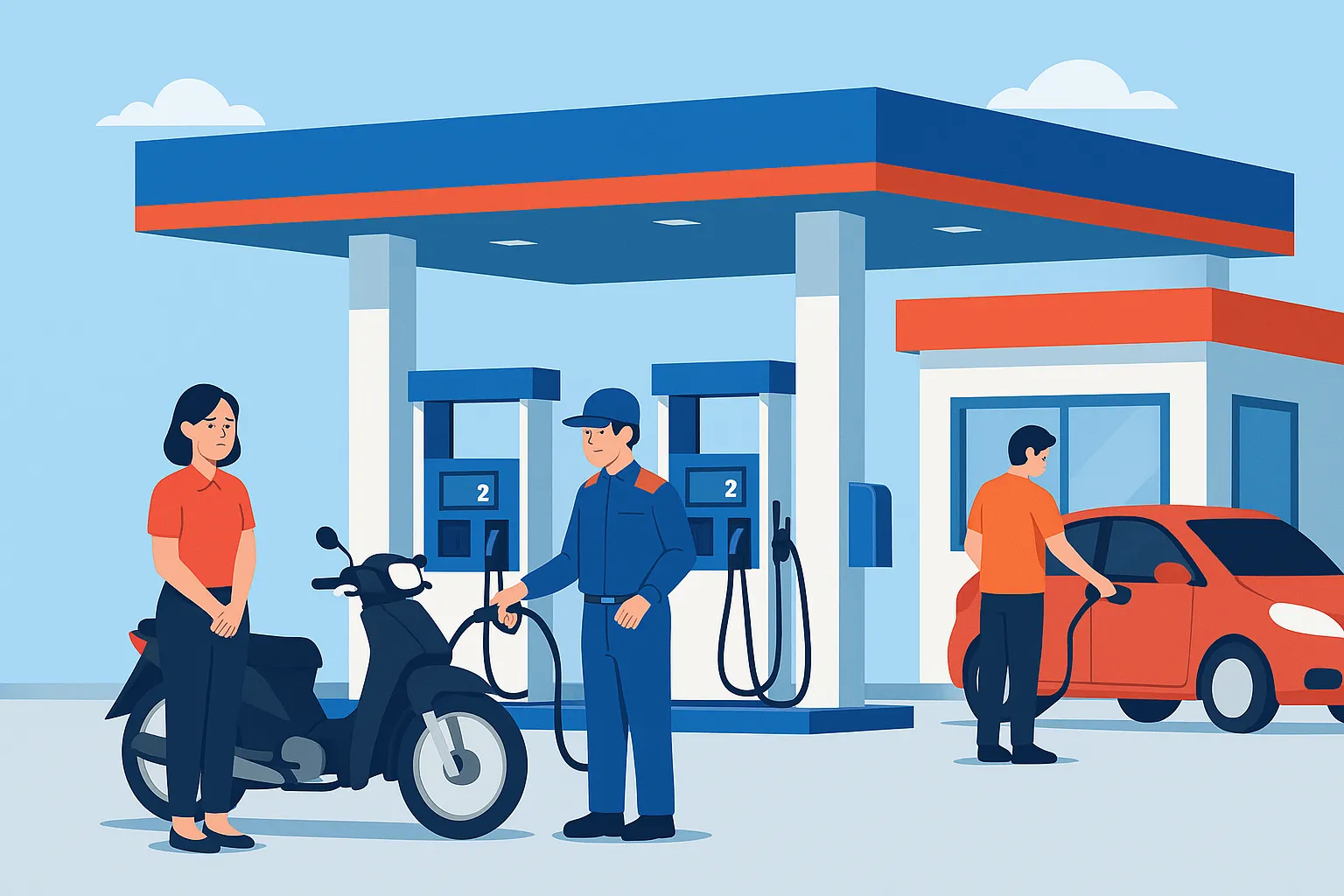 Có được sử dụng điện thoại trong cửa hàng xăng dầu không?