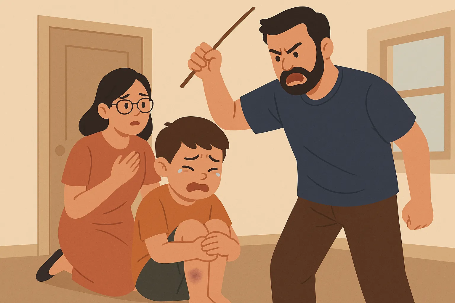 Tình huống giả định - Đánh trẻ em chỉ gây thương tích nhẹ có bị đi tù không?