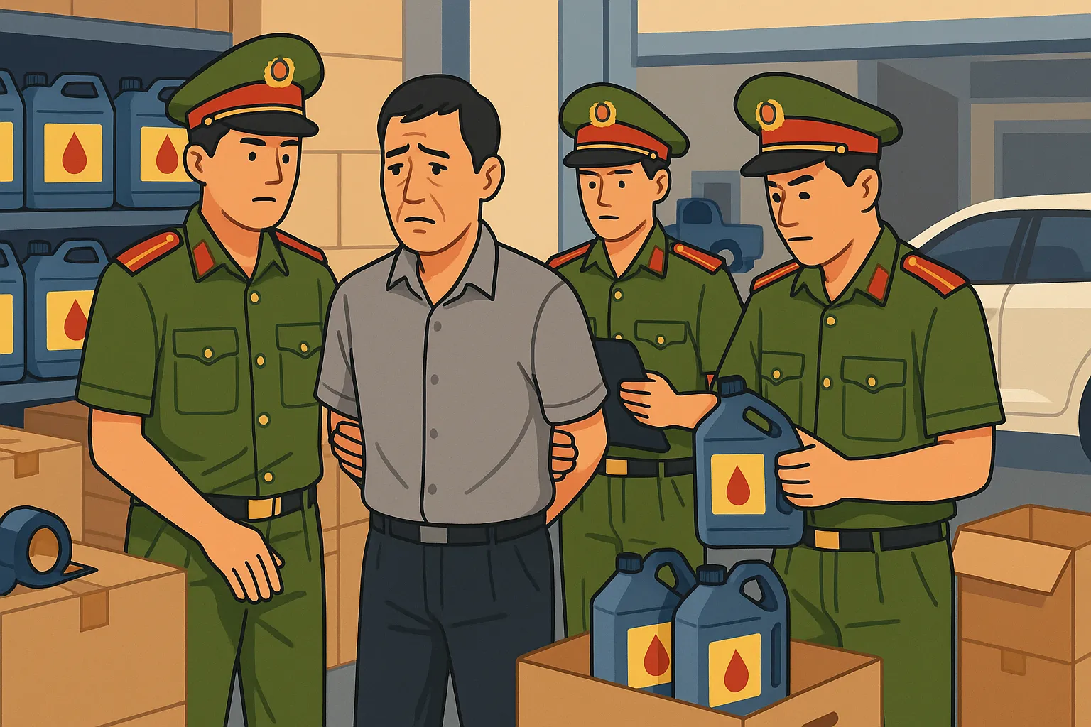 Buôn bán dầu nhớt giả thu lợi từ 500 triệu đồng bị xử phạt như thế nào?