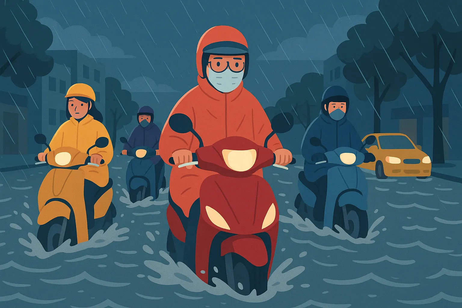 Đi làm trời mưa có được tăng lương không?