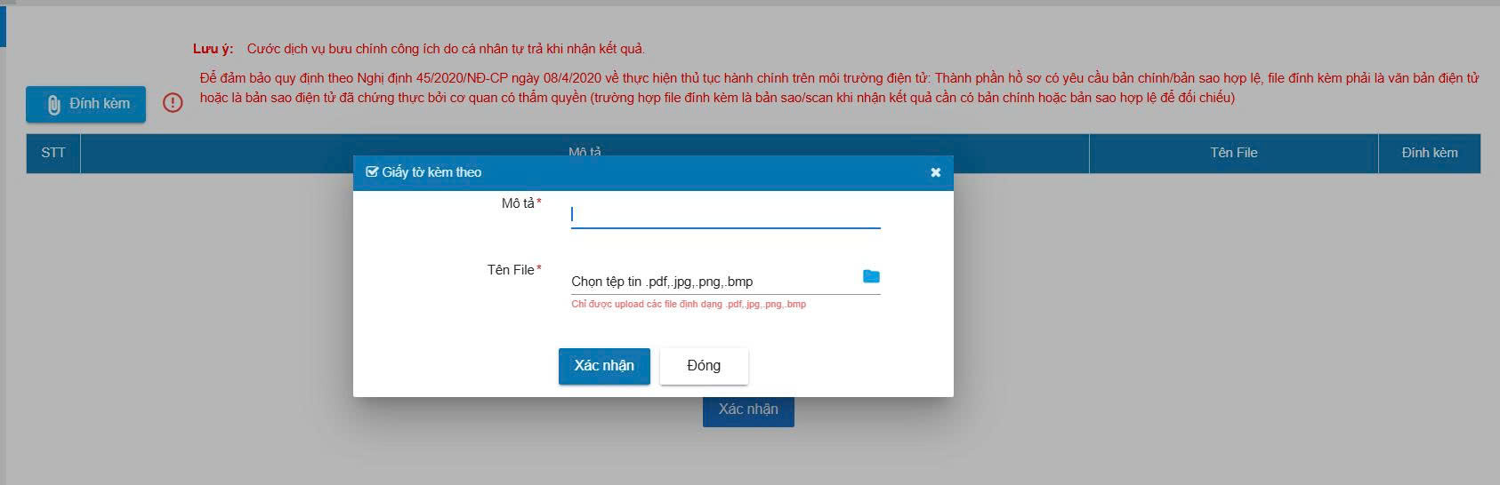 Bước 6. Đính kèm giấy tờ (nếu có)