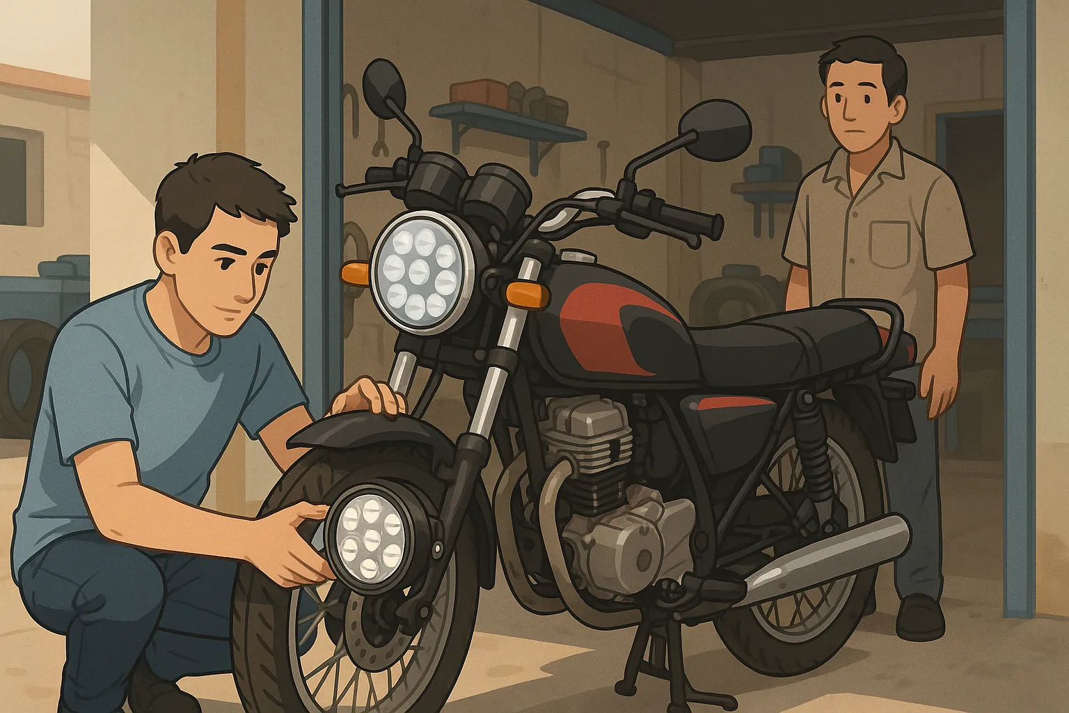 Tự lắp đèn trợ sáng cho xe máy có vi phạm luật không?