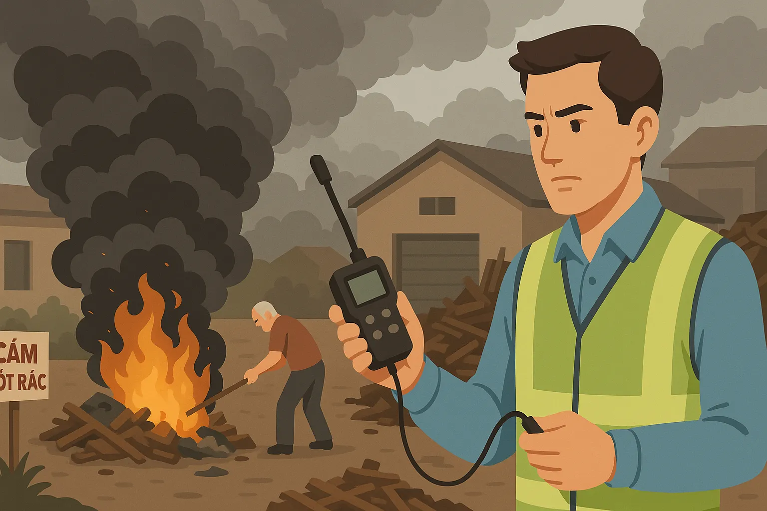 Đốt chất thải rắn ngoài trời trái quy định bị xử phạt bao nhiêu?