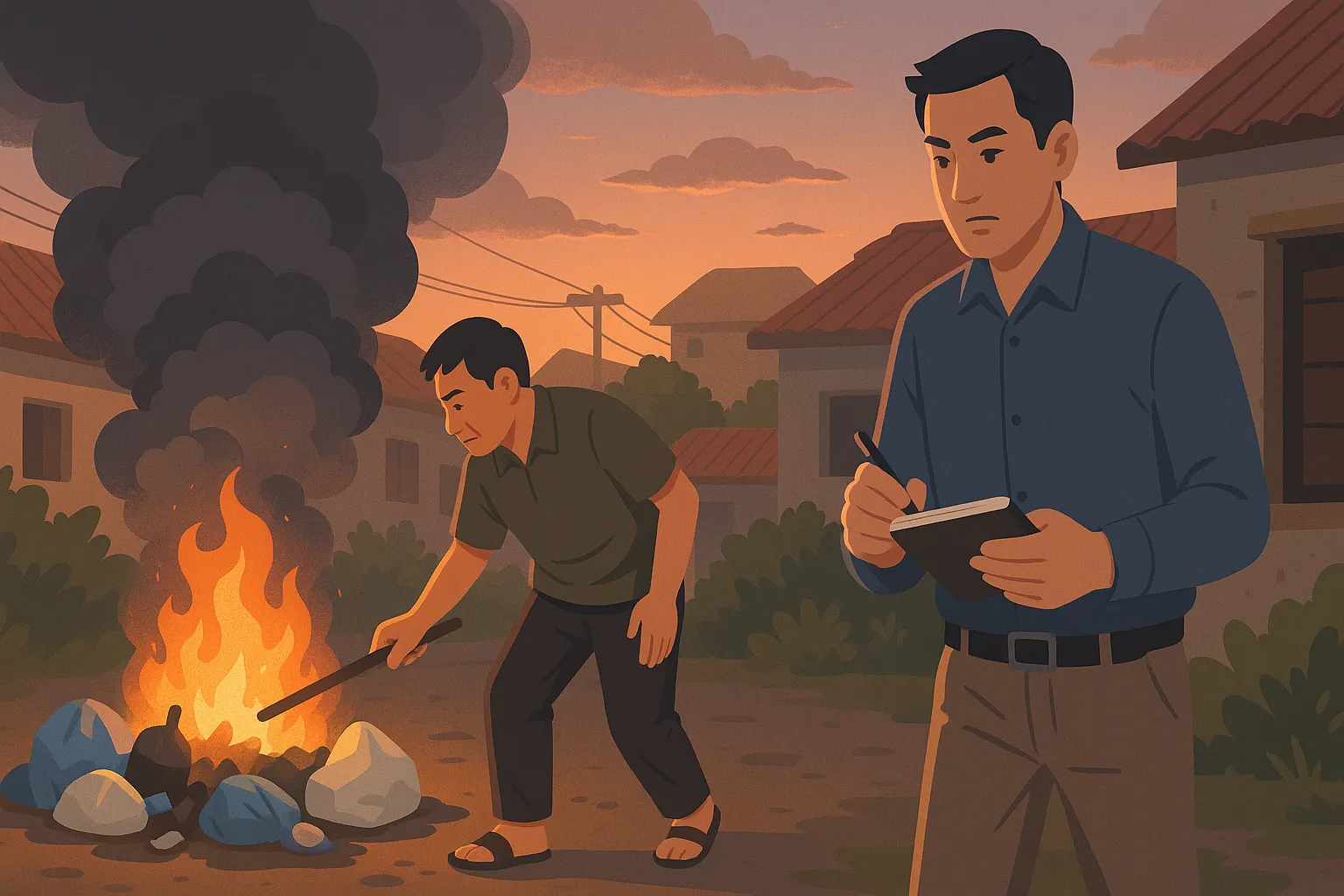 Đốt chất thải rắn ngoài trời trái quy định bị xử phạt bao nhiêu?